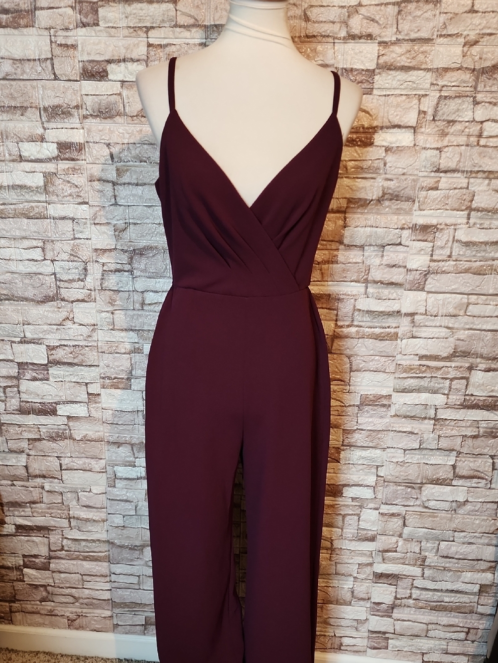 Francesca's Trixxi Elegant Plum Jumpsuit Brand New